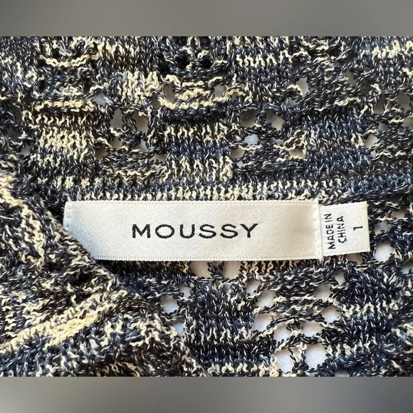 Moussy Knit Dress Long Sleeve Collared Multicolored Midi Size 1 Small - Picture 7 of 8